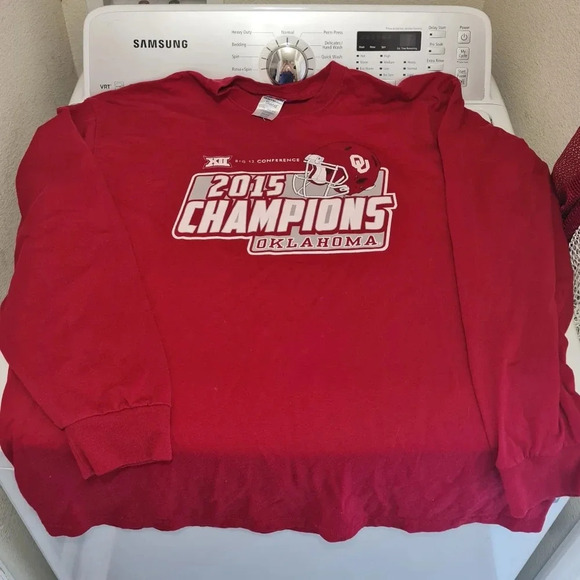 Oklahoma Sooners Football 2015 Champions Long Sleeve Men's 2XL T-shirt Big 12 - Picture 2 of 5